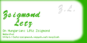 zsigmond letz business card